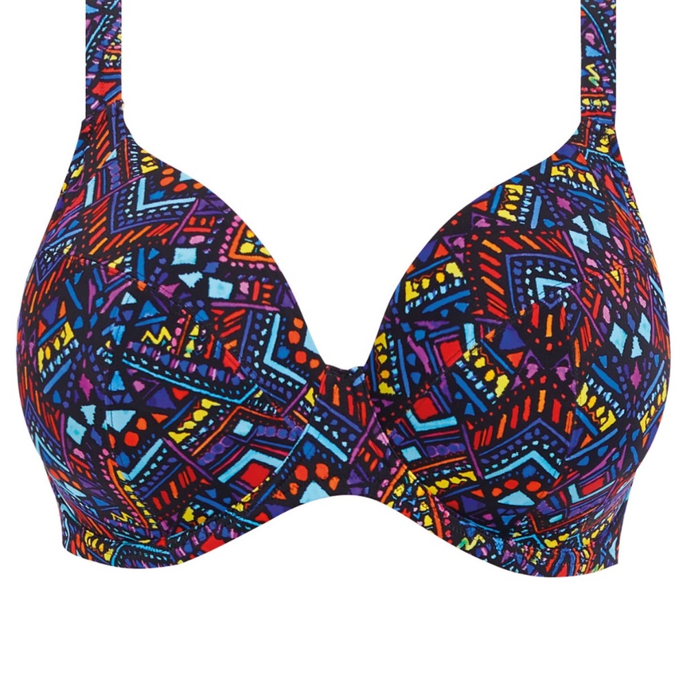 NWT Elomi Aztec Plunge Bikini Top Size UK 40FF